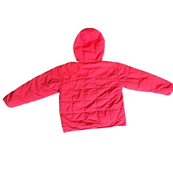 🌸 North Face Reversible Mossbud Swirl Jacket Pink Girls 6-8 Fuzzy Fleece - Picture 3 of 7